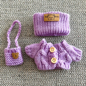Lilac Knit Cute 3-Piece Set