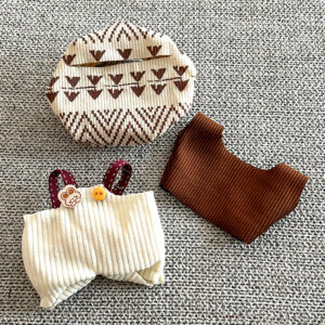 Corduroy 3-Piece Set: Beanie + Camisole + Wide-Leg Pants