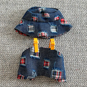 Color Block Button Ripped Denim Cute Outfit