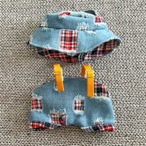 Doll Clothes for 5-8" (13-20cm) Vinyl Figures - Blue Denim Overalls & Hat Set