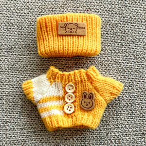 Warm Yellow Knit Bunny Outfit