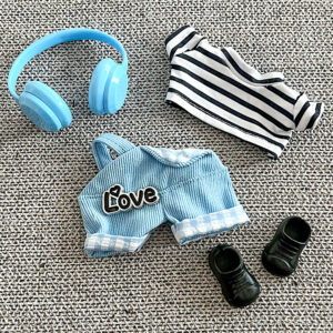 Blue Youth 4-Piece Set: Top + Pants + Shoes + Headphone Accessories