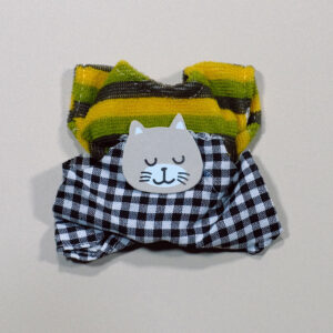 Striped Plaid Cat Set: Striped Top + Cat Plaid Pants