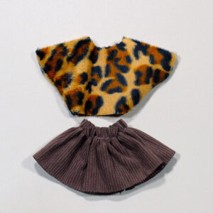 Wild Style Set: Leopard Print Top + Corduroy Skirt