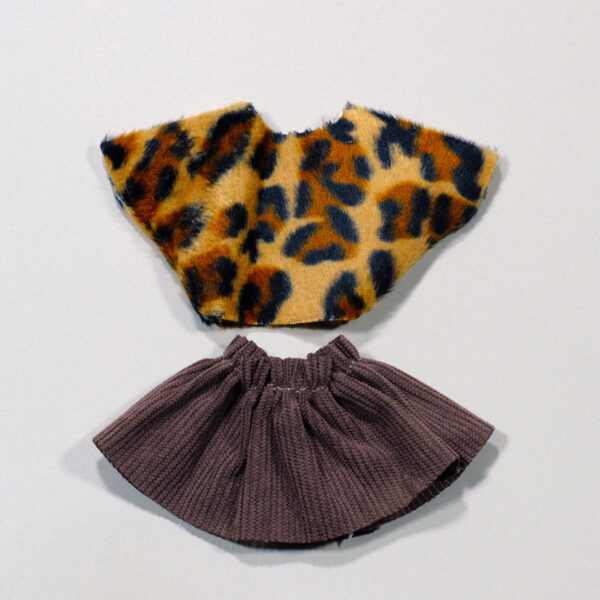 Wild Style Set: Leopard Print Top + Corduroy Skirt