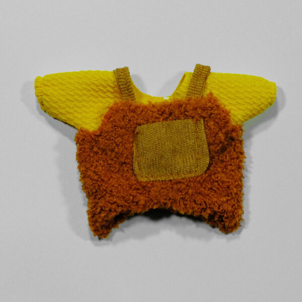 Yellow-Brown Furry Bear Set: Shirt + Pants + Bow Head Accessory - Image 2