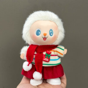 Christmas 3-Piece Set for 5-8" (13-20cm) Dolls - Top + Pants + Scarf with Festive Beanie!
